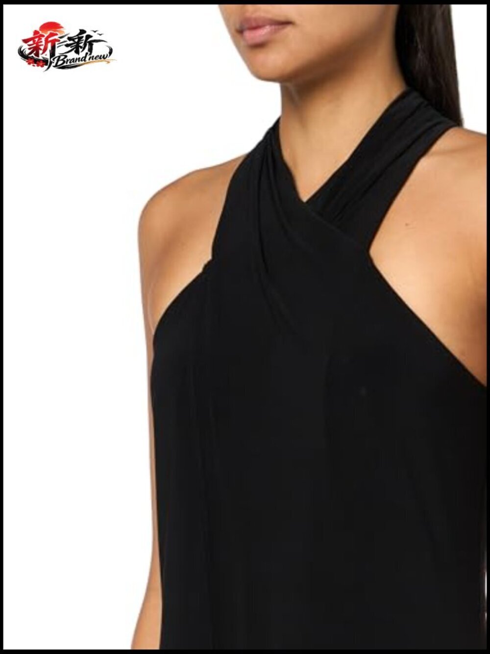 Halter Overlay Jumpsuit in Luxurious Knit Jersey Fabric - Picture 3 of 3